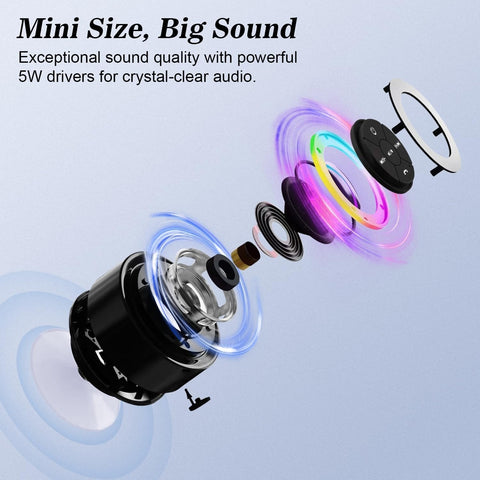 Bluetooth Waterproof Speaker (Get 6 Magnetic Cable Clips for free)